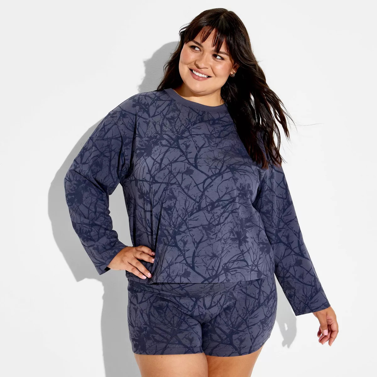 Women's Low-Rise Pull-On Shorts - Wild Fable\u2122 Slate Blue Floral XXL | Target