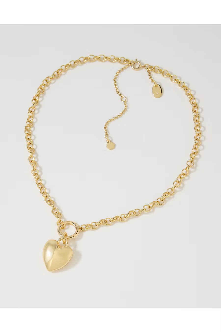 Aerie Bubble Heart Chunky Necklace Women's Gold One Size | American Eagle Outfitters (US & CA)