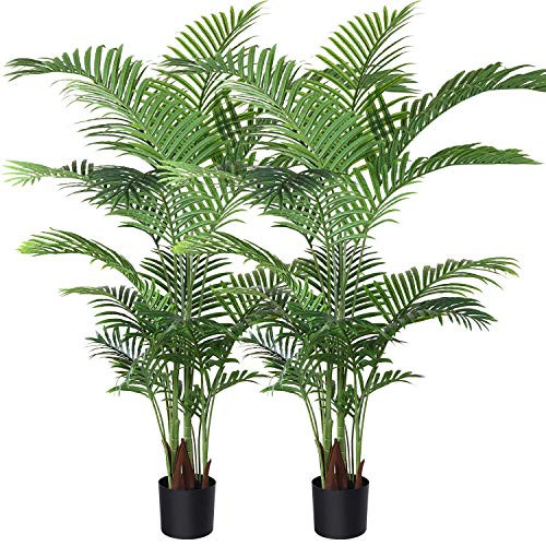 Fopamtri Artificial Areca Palm Plant 5 Feet Fake Palm Tree with 17 Trunks Faux Tree for Indoor Outdo | Amazon (US)