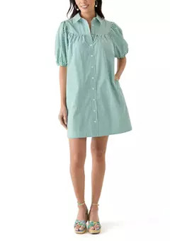 Crown & Ivy™ Women's Short Sleeve Button Shirtdress | Belk