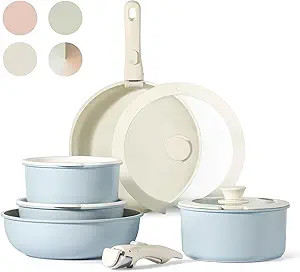 CAROTE 11pcs Pots and Pans Set, Nonstick Cookware Set Detachable Handle, Induction Kitchen Cookwa... | Amazon (US)