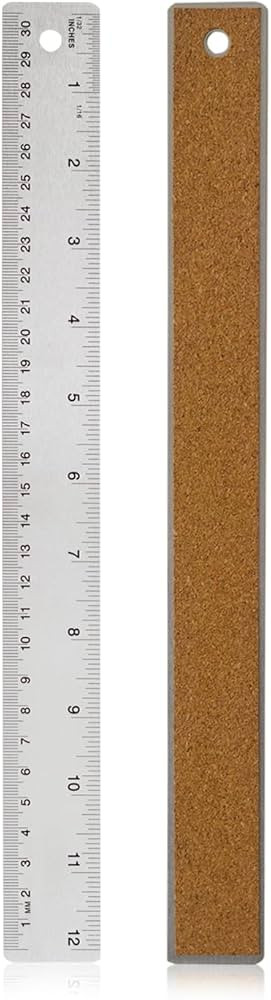 Stainless Steel Metal Ruler with Non-Slip Cork Back for Home Improvement, Planner Accessories, Co... | Amazon (US)