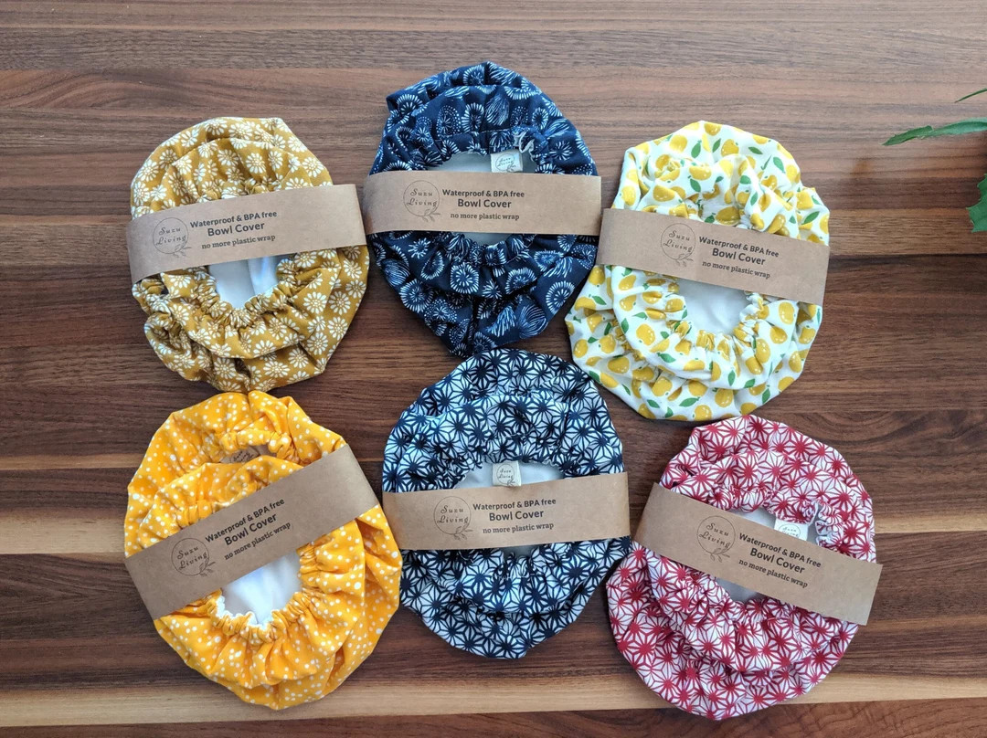 Waterproof Bowl Covers 6”, 9” | Reusable Food Wrap | Sourdough Gift | Kitchenaid Bowl Cover| ... | Etsy (US)