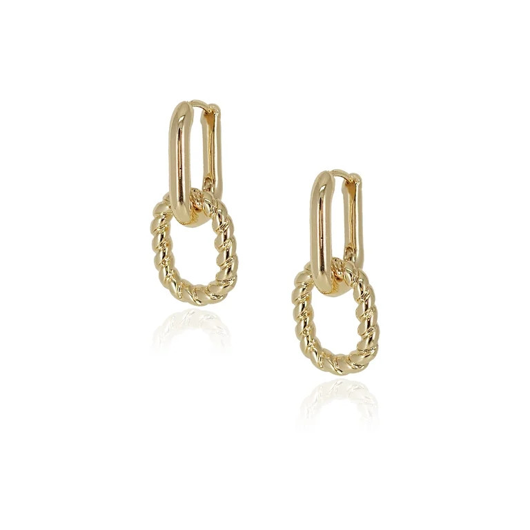 Time and Tru Women's linked Hoop Earring in Gold Plated | Walmart (US)