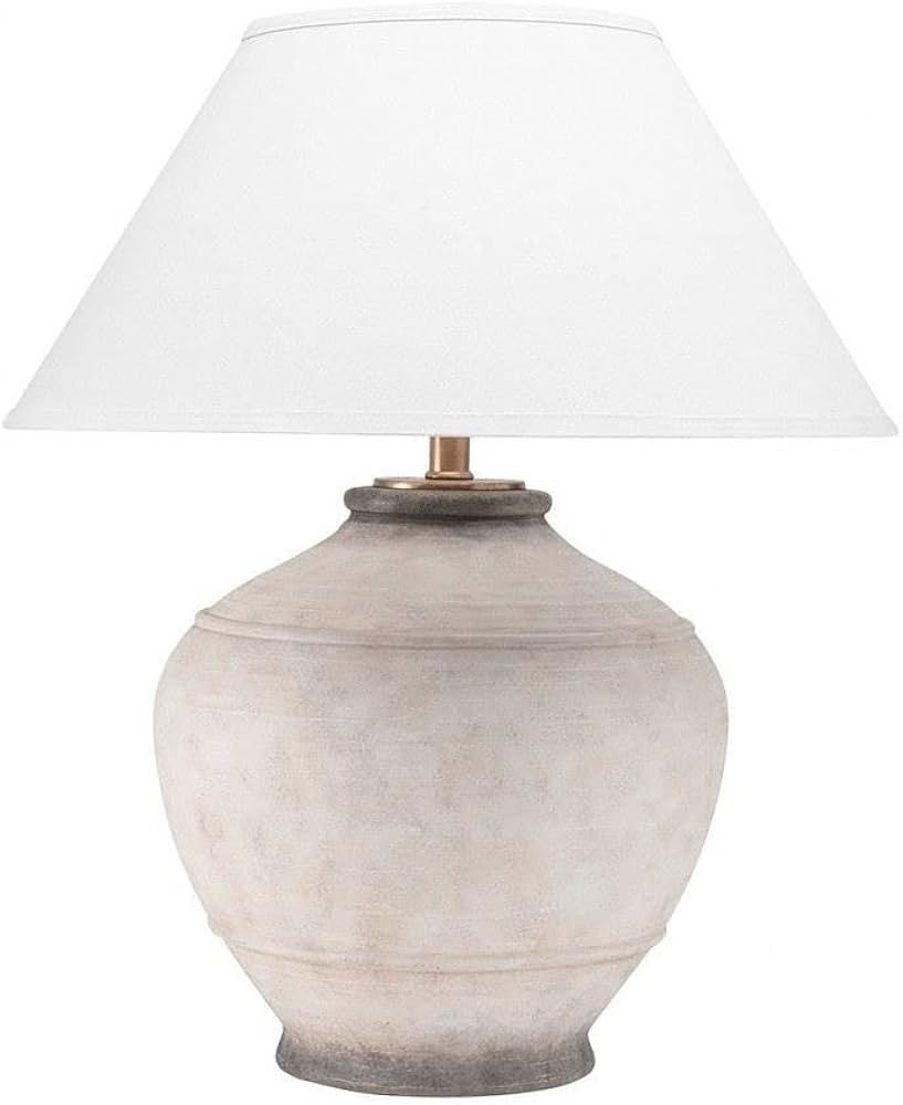 Hudson Valley Lighting Malta Transitional 1 Light Table Lamp Ceramic/Belgian Linen Base with Whit... | Amazon (US)