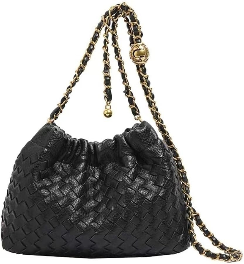 Woven Shoulder Bag Vegan Leather Cloud Purse Crossbody Bag for Women Evening Bag Small Tote Hobo ... | Amazon (US)