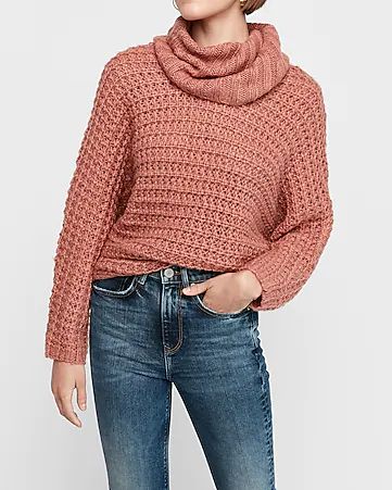 oversized cowl neck knit dolman sweater | Express