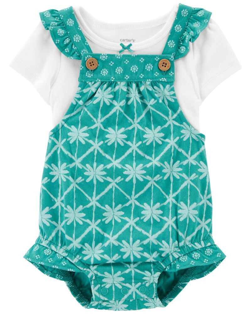 Baby 2-Piece Tee & Tropical Shortall Set | Carter's