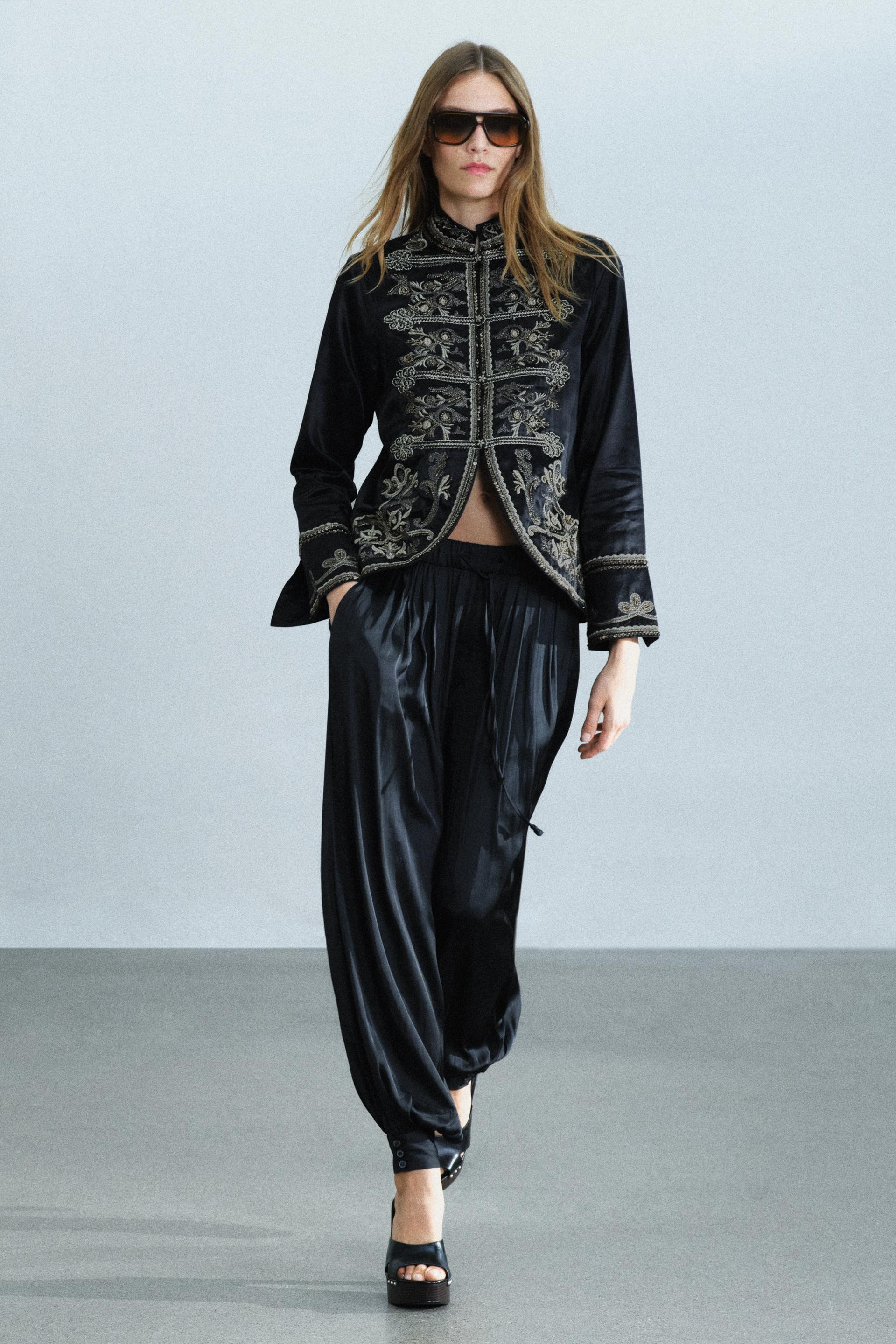 ZW COLLECTION EMBROIDERED FROG FASTENING JACKET | Zara US