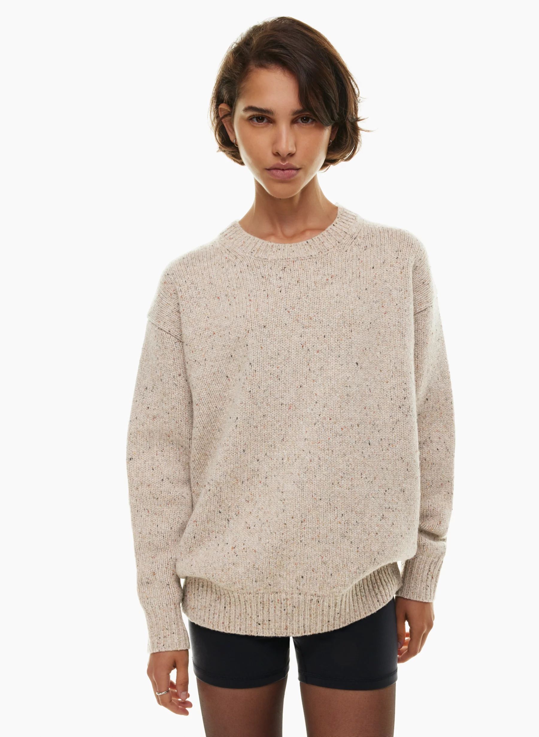 Relaxed crewneck wool sweater | Aritzia