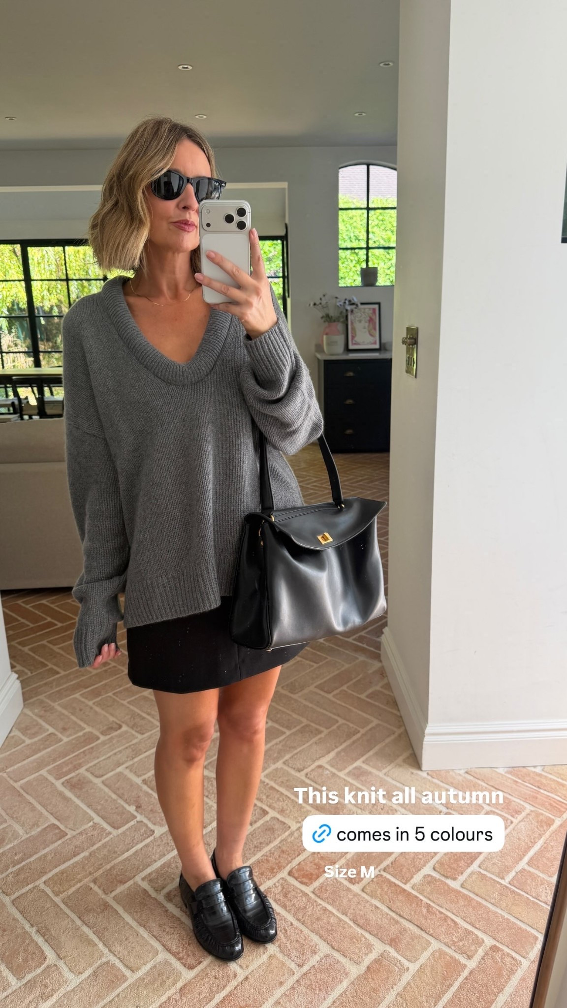 This knit all autumn  Size M @reformation

grey oversized knit jumper, v neck slouchy sweater, black mini skirt, black leather loafers, chunky loafers, black leather handbag, structured shoulder bag, black sunglasses, gold pendant necklace, autumn outfit, this knit all autumn, oversized knitwear, transitional dressing, quiet luxury, elevated basics, effortless chic, ltkstyletip, ltkseasonal, ltkfindsunder100, outfit inspo, capsule wardrobe essentials

#LTKstyletip #LTKworkwear #LTKautumn