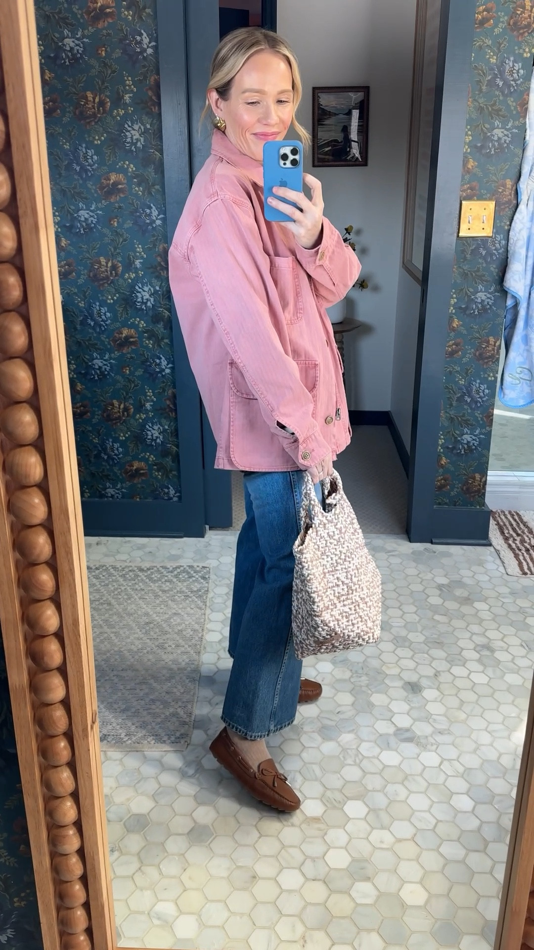 Feels like Spring! Wearing my regular size small in Alex Mill Herringbone jacket, Naghedi medium tote bag is lightweight, durable & water resistant ~ AMO jeans size up one (if not 2) ~ Anthropologie Maeve driving moccasins are buttery soft with zero break in time, true to size ~ minnow long sleeve is a thicker cotton almost between a sweatshirt and a tee, code MEETMINNOW15 off your first order ~ heaven Mayhem wind earrings make just the right statement and aren't too heavy ~ Bauble Bar everyday studs ~ xo, Claire

#LTKOver40 #LTKootd #LTKSeasonal