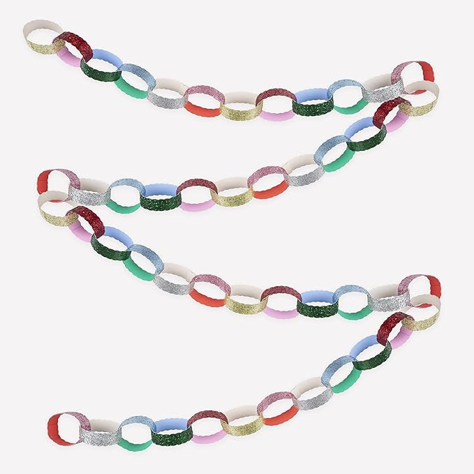 Meri Meri Glitter Paper Chains Garland (Pack of 1), 6 Colors, 10' Strand, Easy to Assemble, 48 Pa... | Amazon (US)