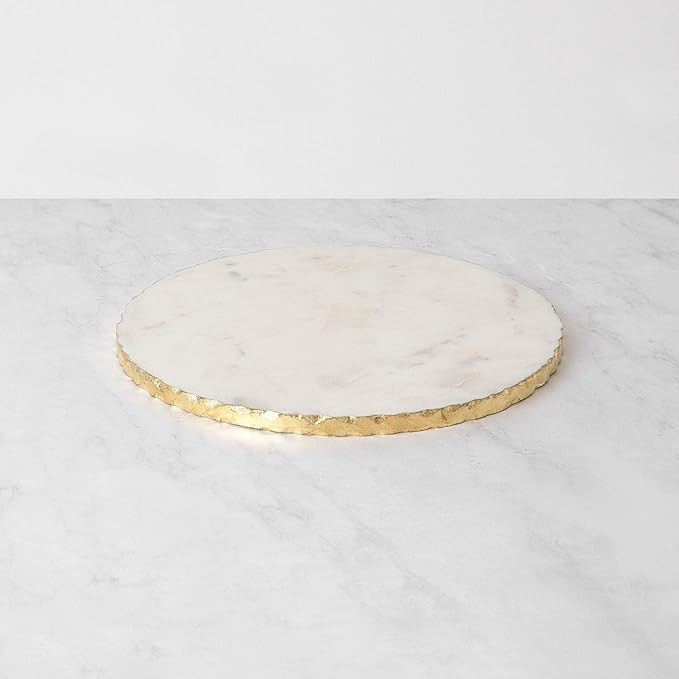 INA KI Natural Marble Cheese/Serving board with Golden Foiling - 11 Inch Dia | Amazon (US)