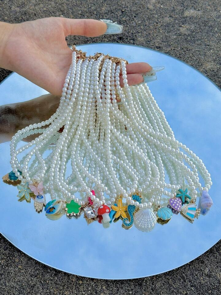 5 stks/partij diverse strandstijl legering hars faux parel schelp zeester paddestoel vis kralen k... | SHEIN