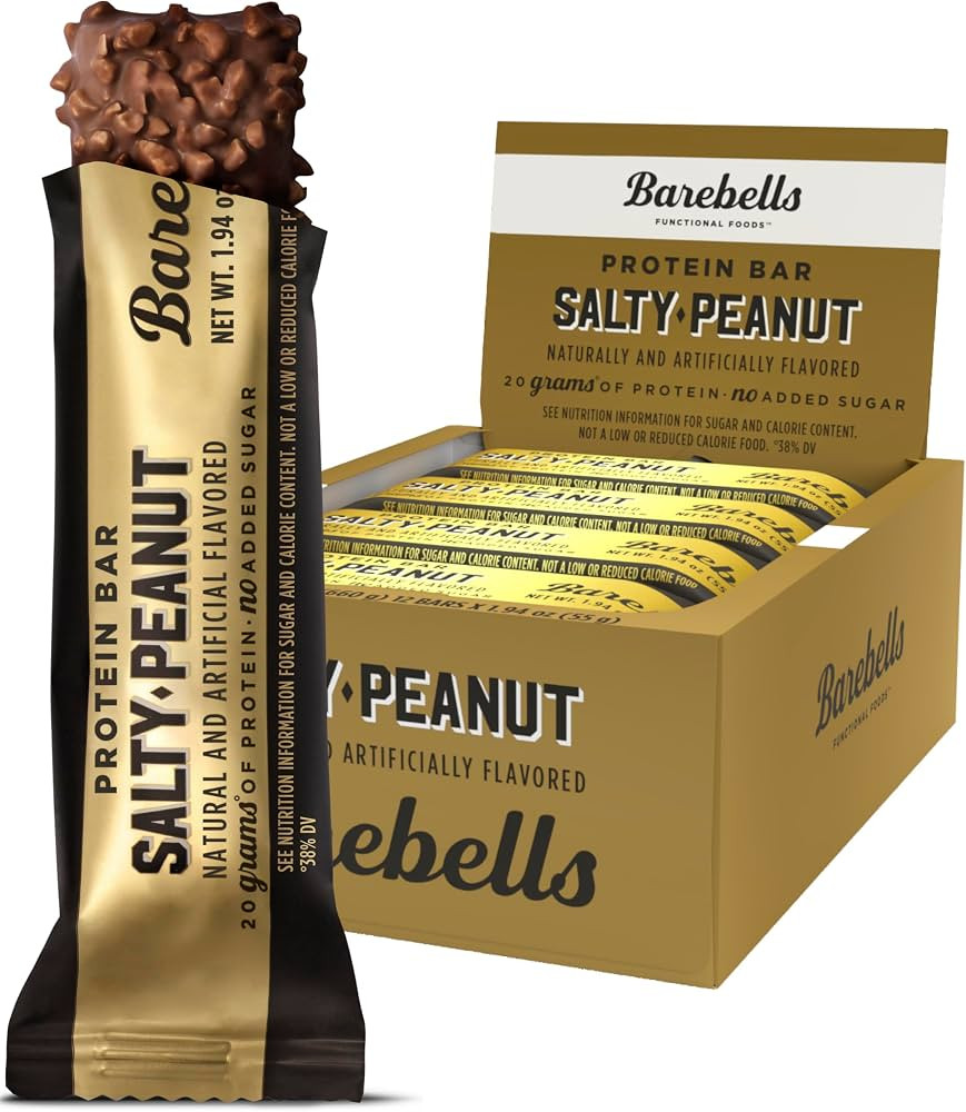 Barebells Salty Peanut Protein Bars, 12 Count - 20g Protein, 1g Sugar Snack Bars… | Amazon (US)