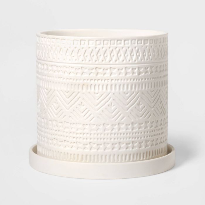 7" Novelty Chevron Textured Planter White - Threshold™ | Target