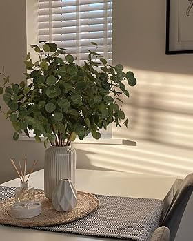 Beferr 6Pcs Artificial Eucalyptus Stems Tall 24" Faux Eucalyptus Branches Fake Greenery Plants St... | Amazon (US)