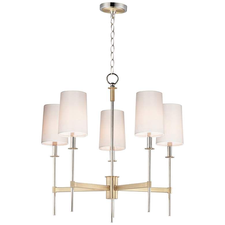 Maxim Uptown 26" Wide Brass and Chrome 5-Light Chandelier - #75H33 | Lamps Plus | Lamps Plus