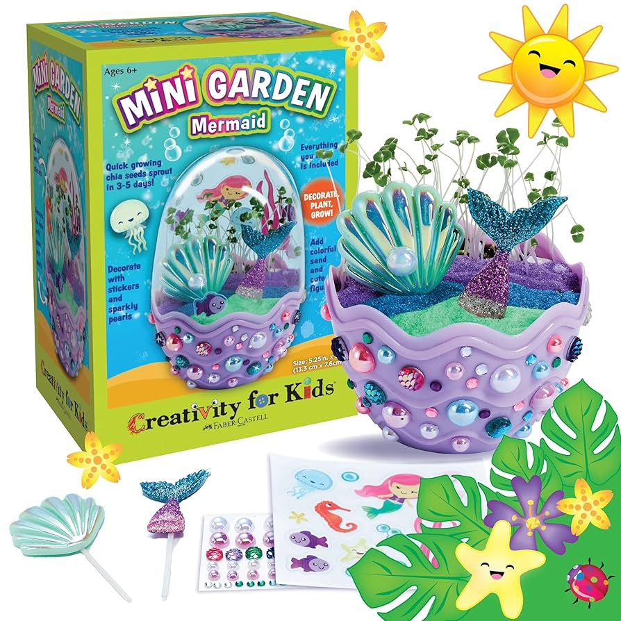 Creativity for Kids Mini Garden: Mermaid Terrarium Kit - Mermaid Gifts for Girls, Crafts and Toys... | Amazon (US)
