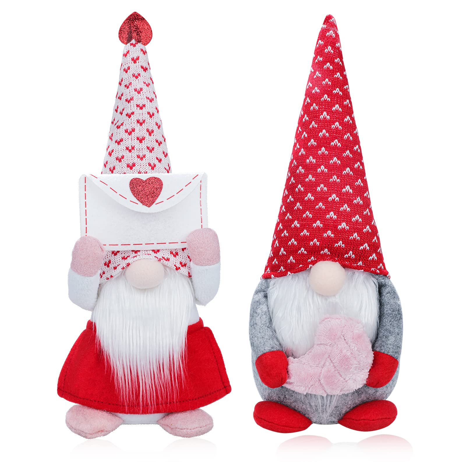 Valentine's Day Gnomes 2Pcs Decorations, Valentine Gnome Decor Gifts, Handmade Scandinavian Tomte... | Amazon (US)