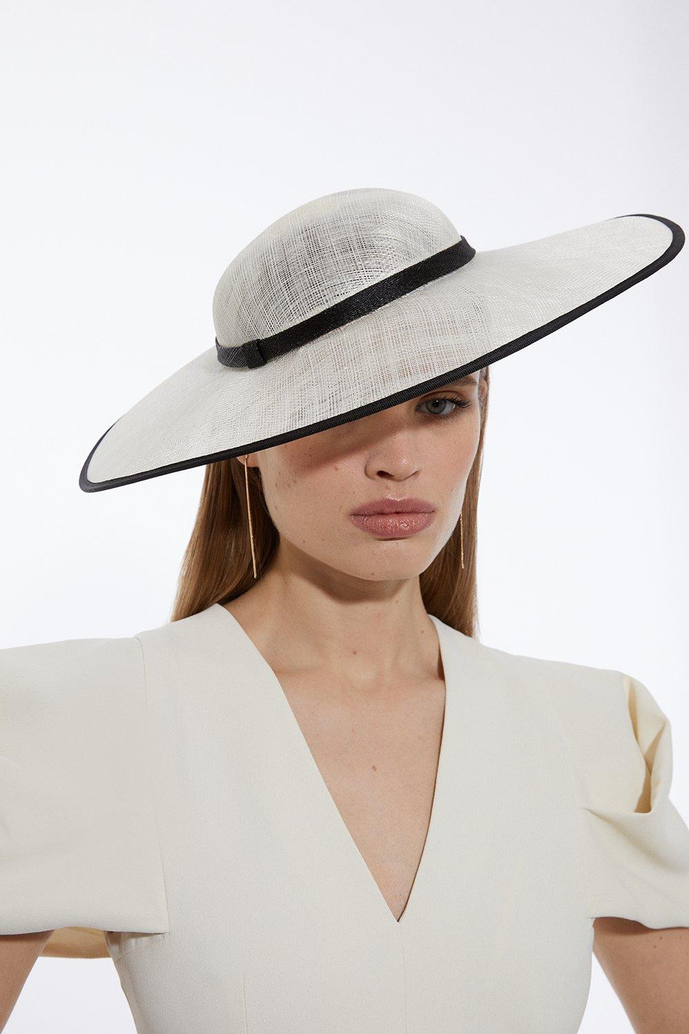 Grosgrain Trim Large Disc Fascinator | Karen Millen | Karen Millen UK + IE + DE + NL