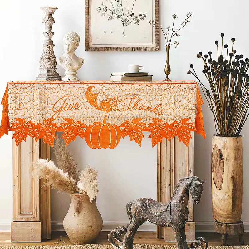 Fall Fireplace Scarf  Thanksgiving Decor Maple Leaves Brown Mantle Scarves Cover Lace Fall Runner... | Walmart (US)
