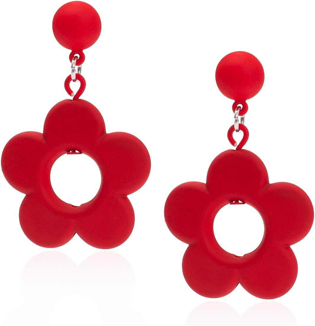 Flower Earrings, 60s Flower Earrings, 70s Earrings, Floral Earrings, Daisy Earrings, Groovy Earri... | Amazon (US)