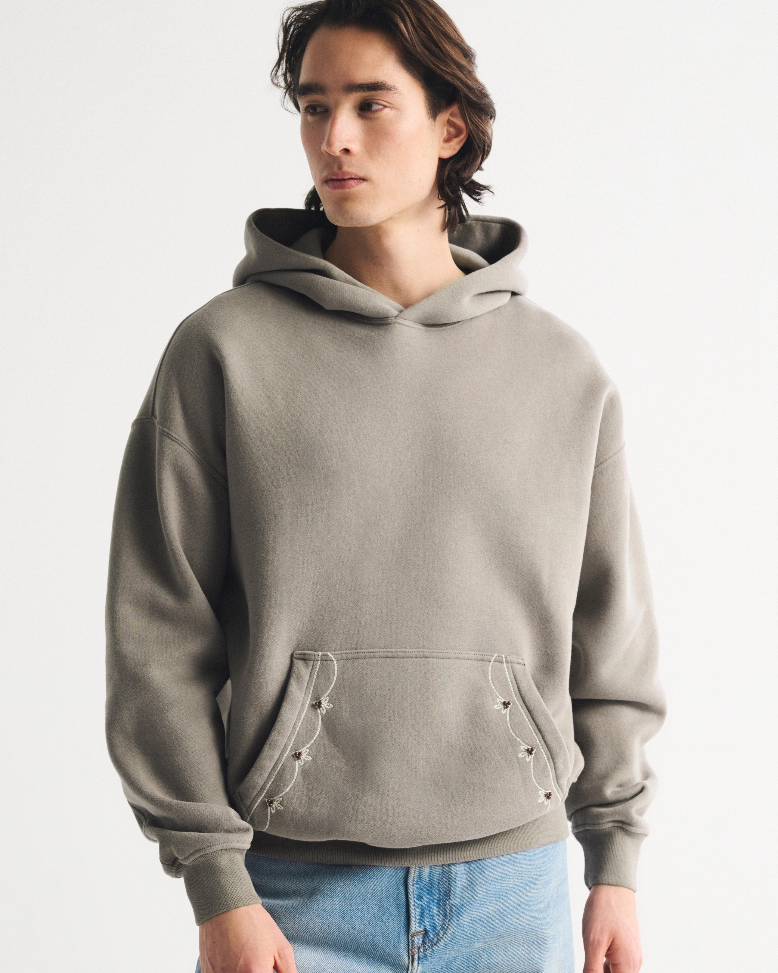 Essential Popover Embroidered Hoodie | Abercrombie & Fitch (US)