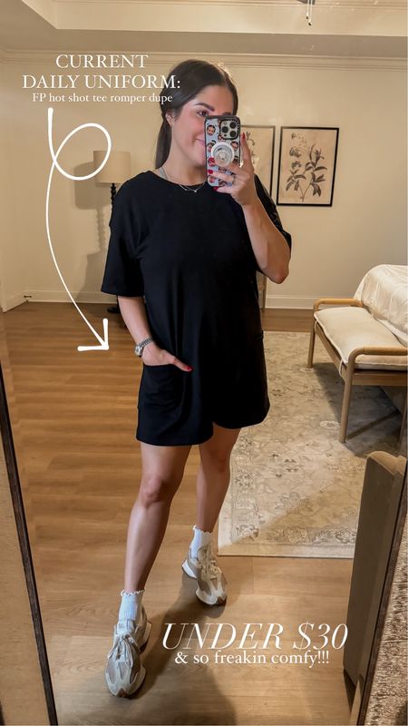 Living in this romper!!!! So comfortable and available in several colors. Would be so cute with a bump too! Very oversized. I’m wearing a small! || Amazon fashion, Amazon finds, ootd, work from home outfit, loungewear, women’s clothing, free people dupe 

#LTKActive #LTKstyletip #LTKfindsunder50