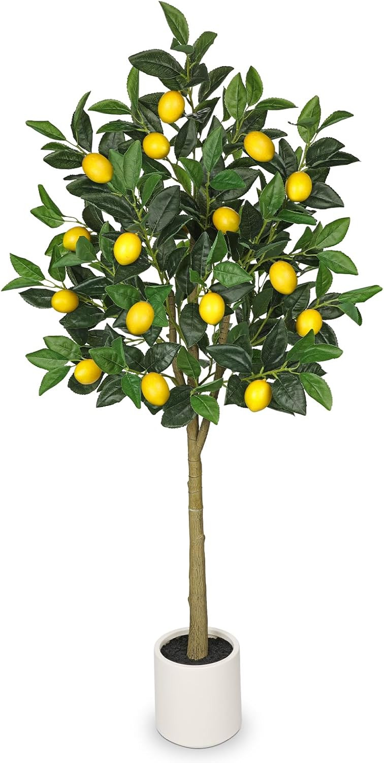 4Ft Artificial Lemon Trees, Large Artificial Plants Indoor with White Ceramic Pot Faux Potted Lem... | Amazon (US)