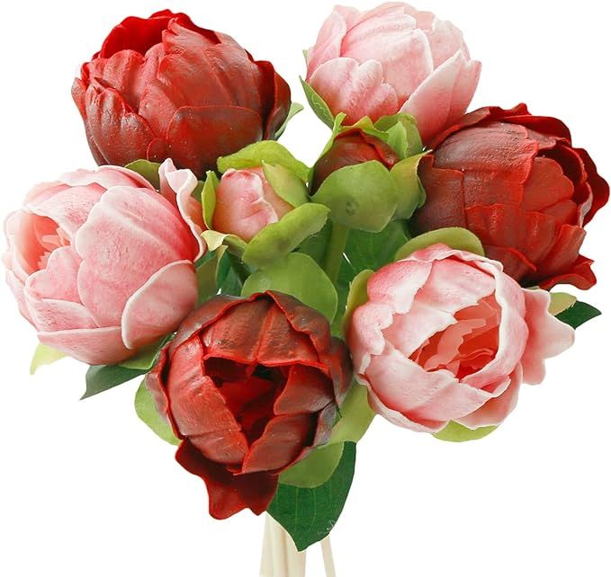 Angel Isabella Realistic Peony Bouquet - Real Touch Artificial Flowers for Decoration - Artificia... | Amazon (US)