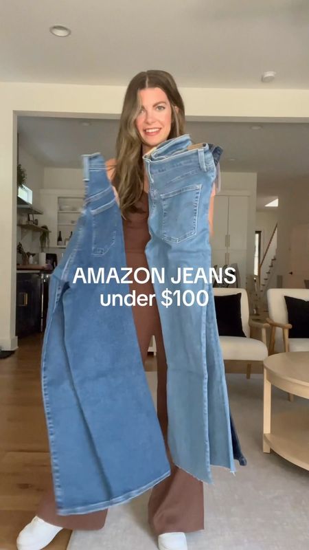 Amazon jeans under $100
High waisted straight cut
Levi’s Jeans 1 and 2: Size 26 fits tts 
The drop jeans 3: size 26 (should have sized down) runs big 

#LTKfindsunder100 #LTKstyletip #LTKfindsunder50