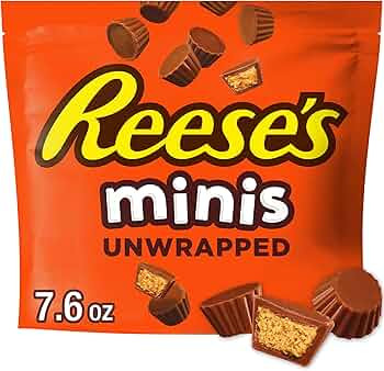 REESE'S Minis Milk Chocolate Unwrapped Peanut Butter Cups, Candy Bag, 7.6 oz | Amazon (US)