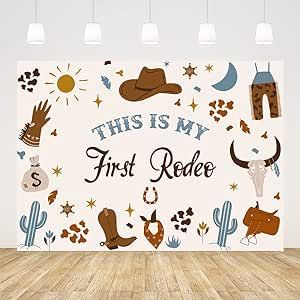 Ticuenicoa 7x5ft This is My First Rodeo 1st Birthday Backdrop for Boy Western Cowboy Mexican Cact... | Amazon (US)
