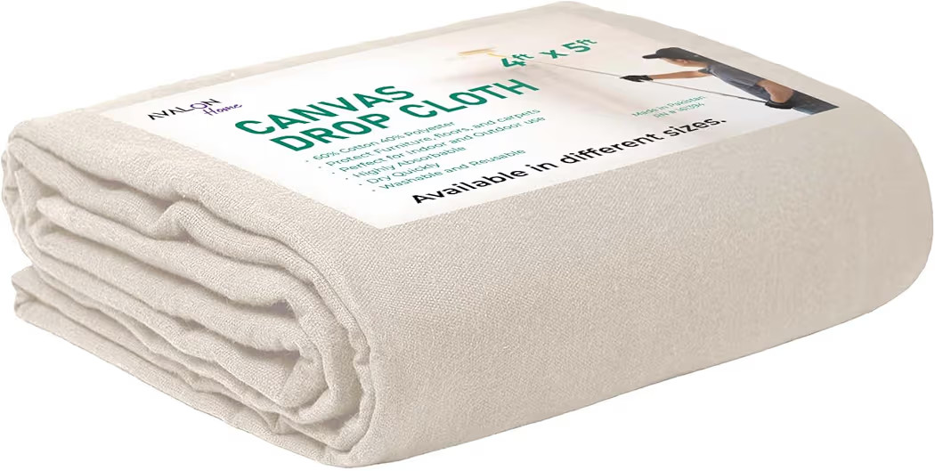Canvas Drop Cloth for Painting 4x5 feet Pack of 1-8oz Painters Drop Cloths for Painting - All Pur... | Amazon (US)