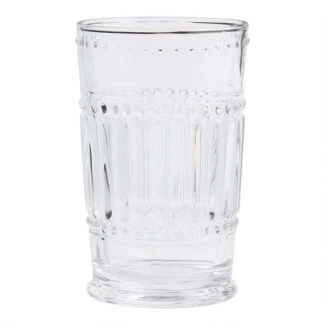Clear Pressed Glass Highball Glasses Set of 4 | World Market