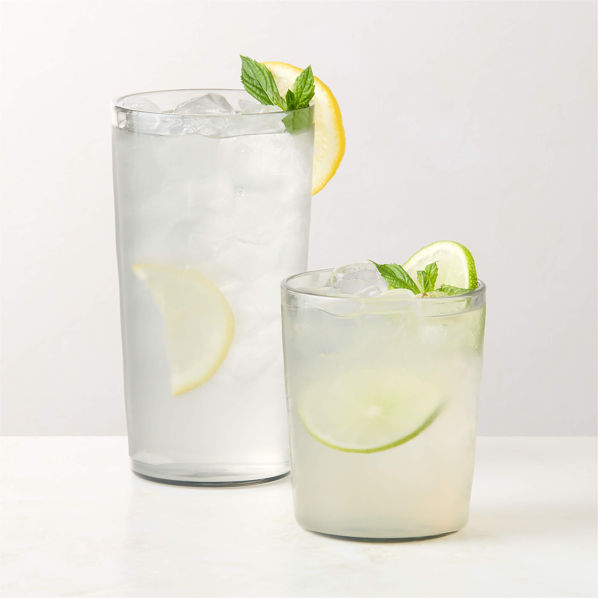 Sesta Light Grey Acrylic Cooler Glasses Set of 6 | CB2 | CB2