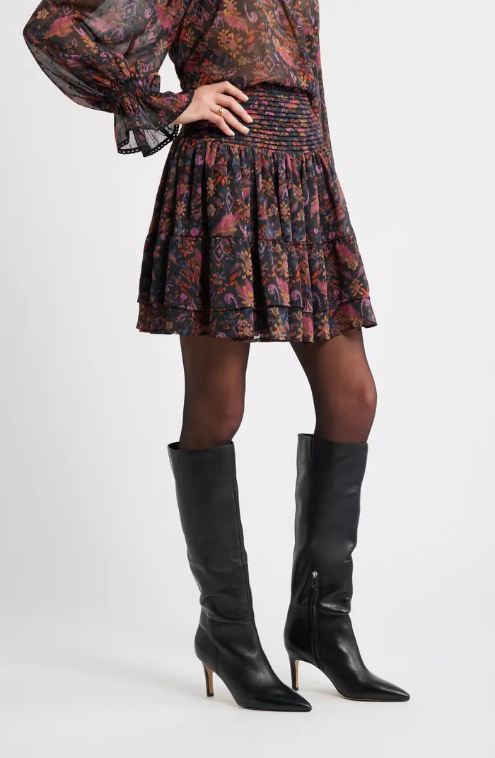 Treasure & Bond Floral Pleated Chiffon Miniskirt | Nordstrom | Nordstrom