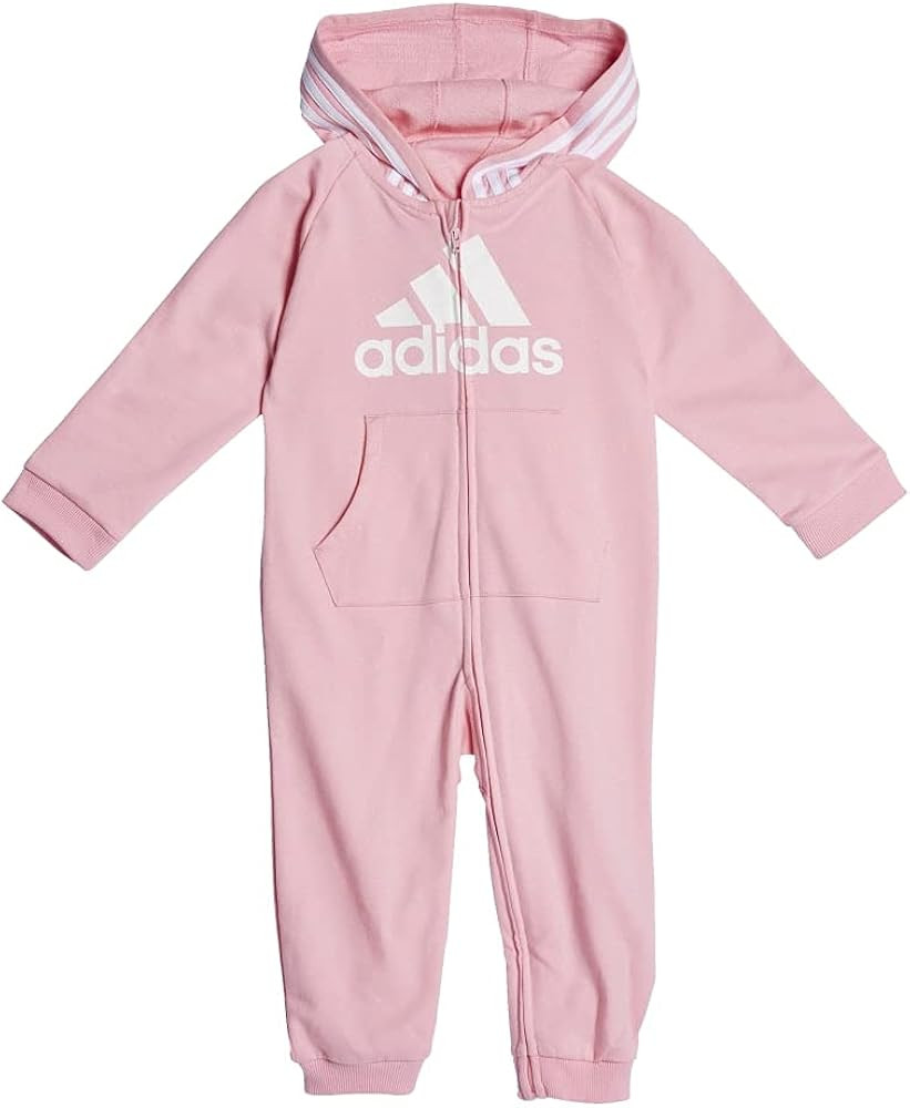 adidas baby-girls Infant Girls' and Baby Boys' Long Sleeve Hooded Coverall | Amazon (US)