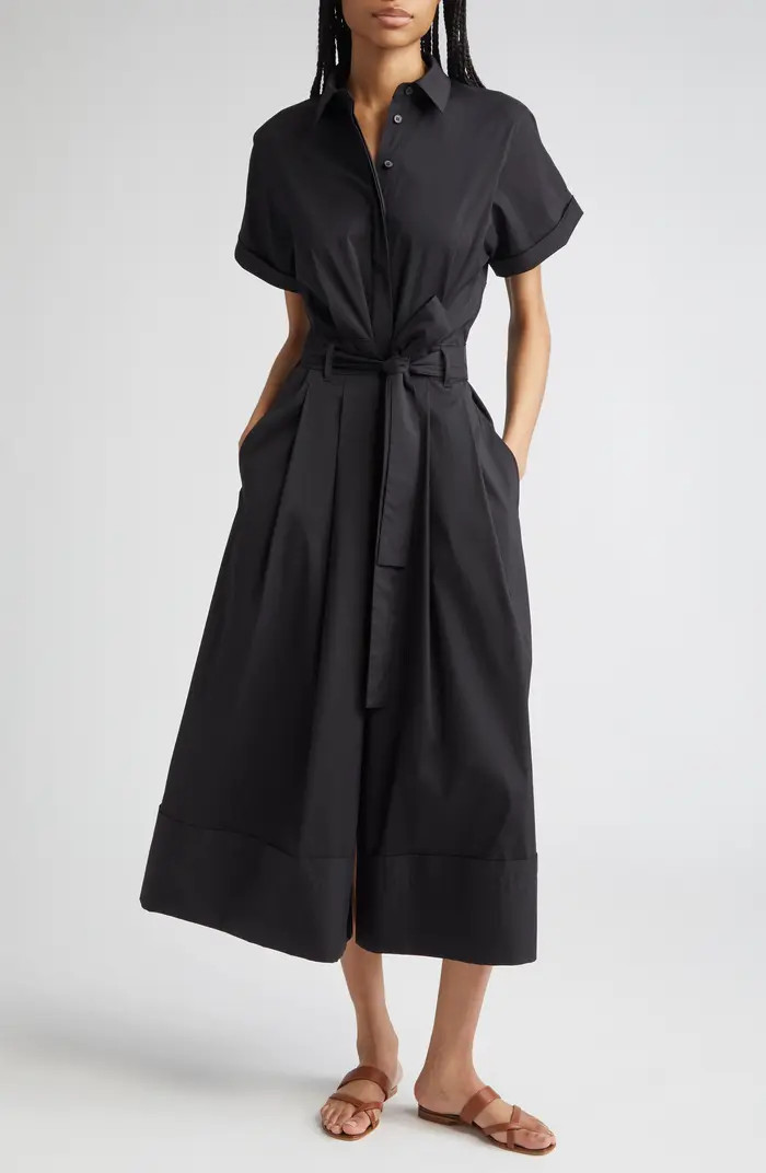 Lafayette 148 New York Cotton Blend Poplin Belted Shirtdress | Nordstrom | Nordstrom