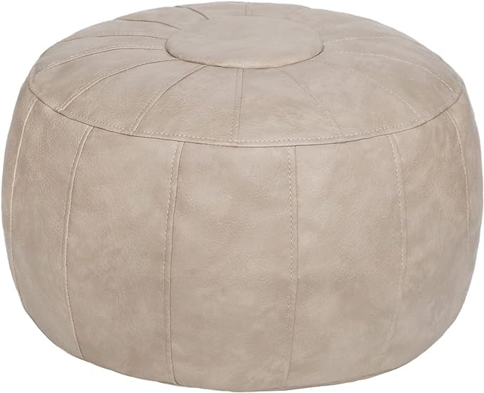Thgonwid Unstuffed Moroccan Storage Pouf Foot Stool Ottoman Seat Handmade Faux Leather Bean Bag F... | Amazon (US)
