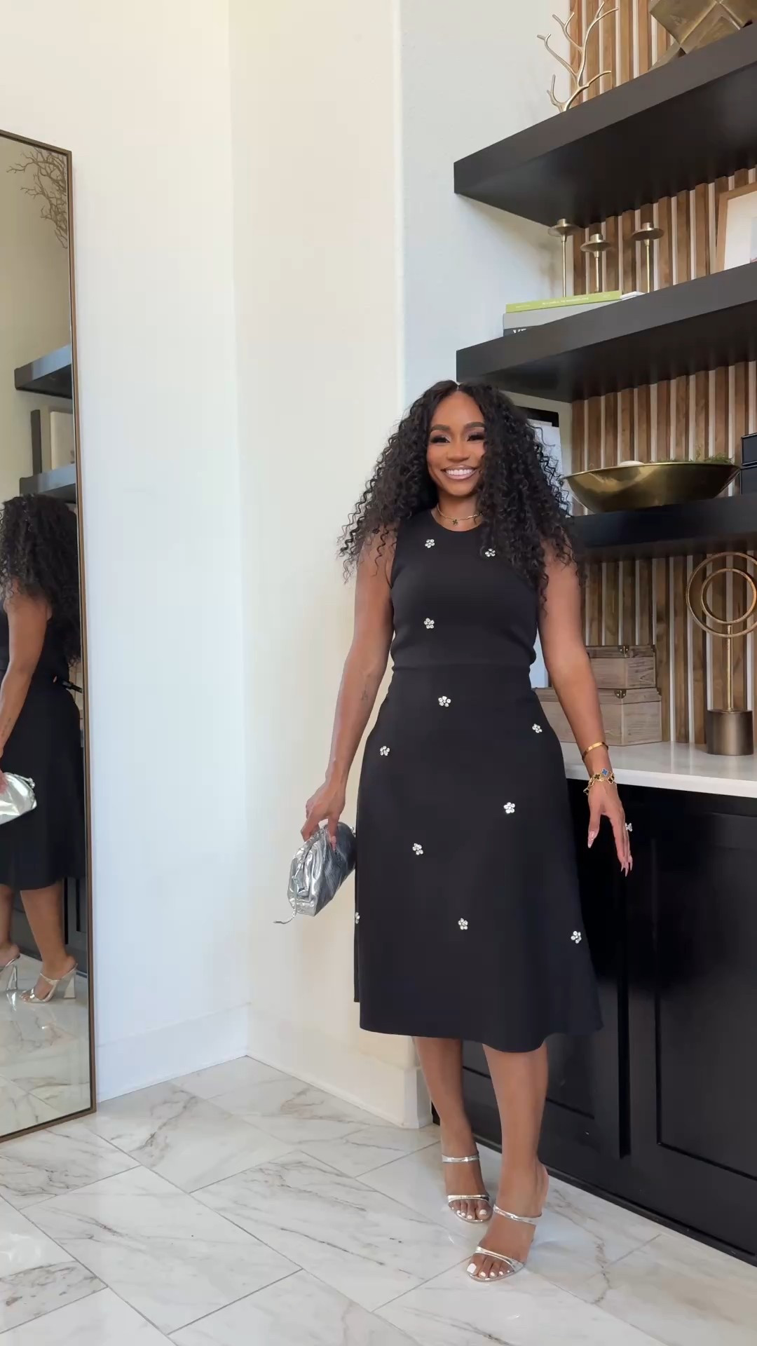 Silver beaded sleeveless midi dress! Holiday and New Year outfit inspo!!

#LTKootd #LTKFindsUnder100