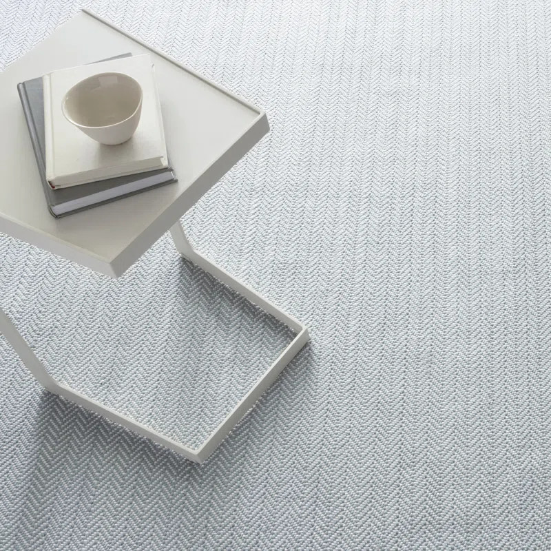 Herringbone Handmade Flatweave Blue/White Indoor / Outdoor Area Rug | Wayfair North America