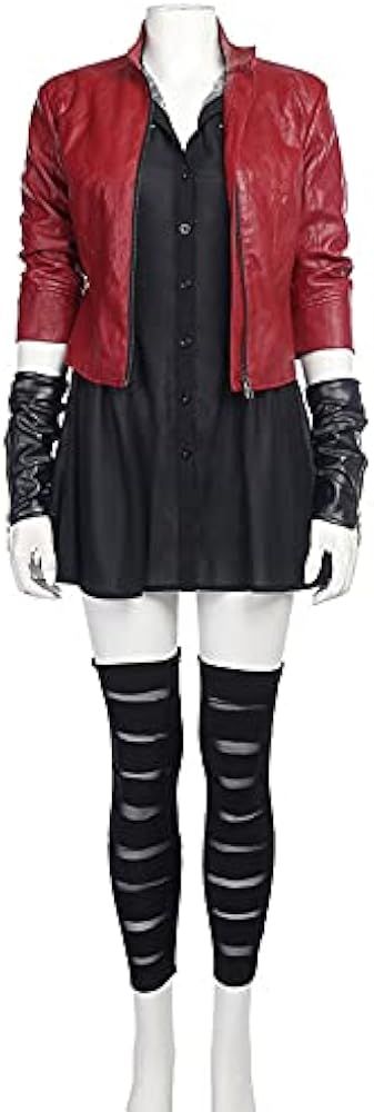 Wanda Maximoff Cosplay Costume Womens Red Jacket Coat with Dress Suits Scarlet Witch Halloween Ou... | Amazon (US)