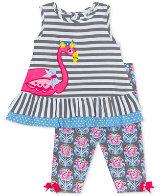 Baby Girls 2-Pc. Flamingo Tunic & Printed Leggings Set | Macys (US)