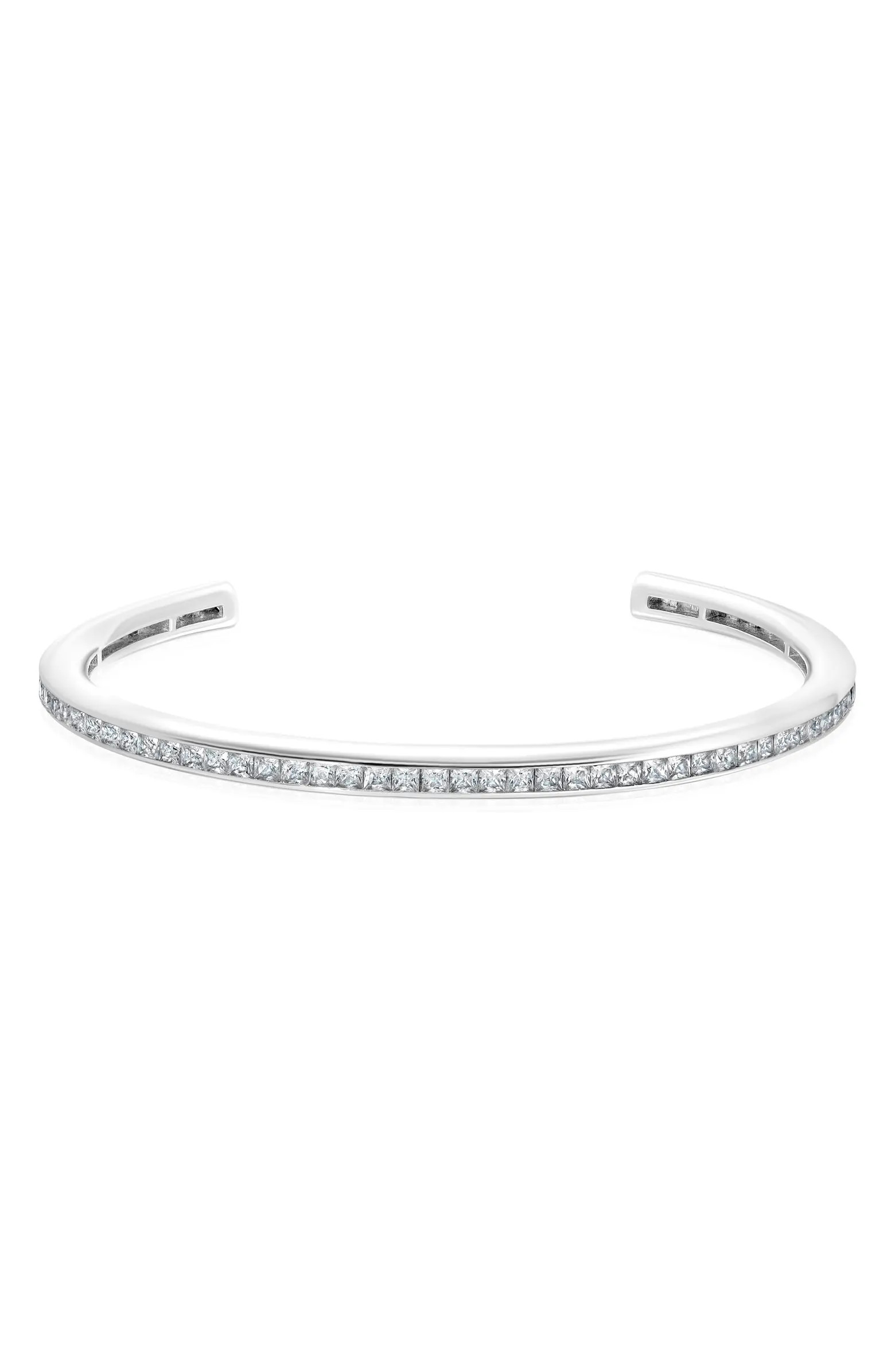 Crislu Princess Cut Cubic Zirconia Channel Cuff Bracelet | Nordstrom | Nordstrom