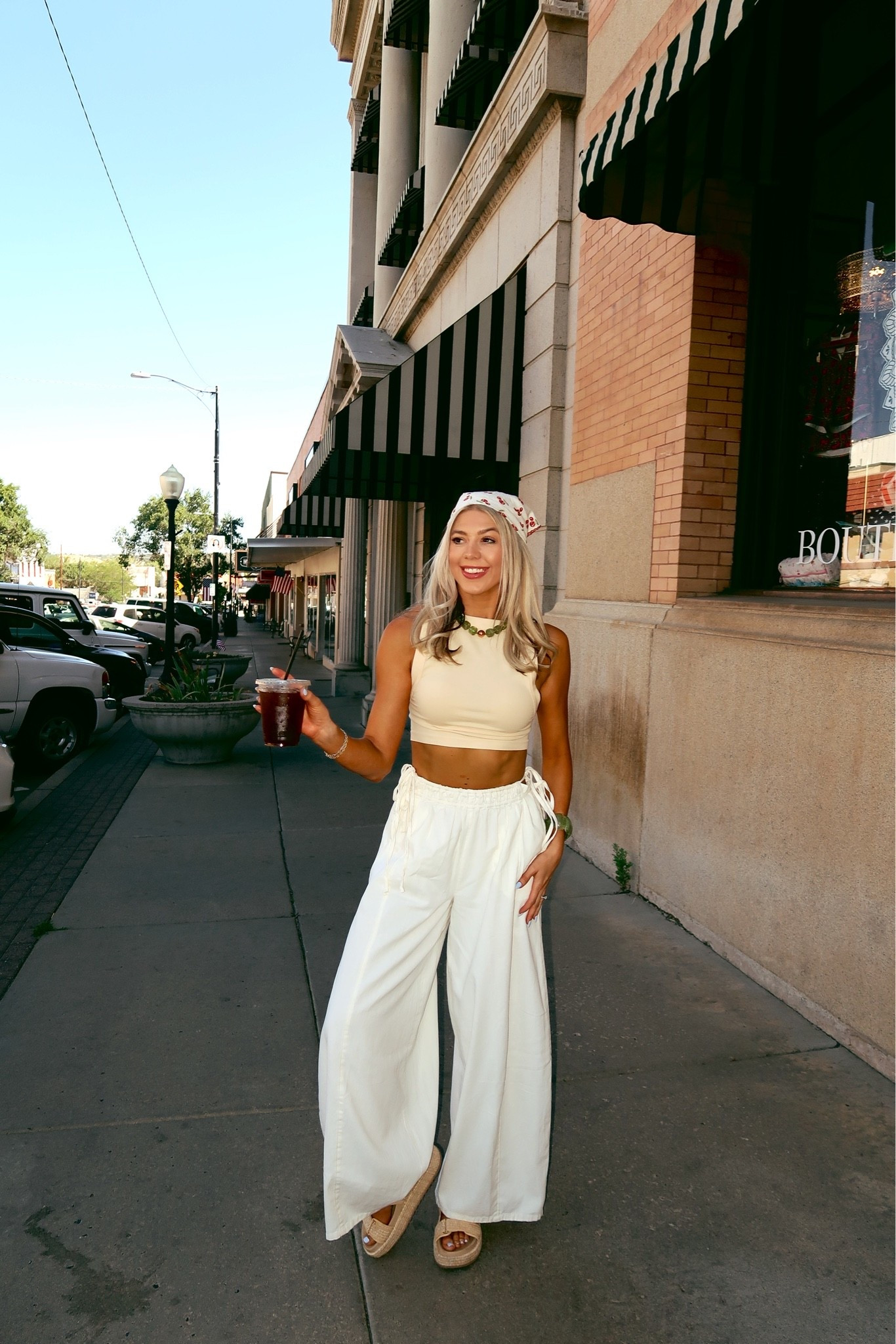 Cutest pair of white linen pants for summer! These Free People pants are everything. Paired them with a little yellow tank, some Steve Madden platform sandals and a fun cherry bandana from Amazon #ltkunder50

#LTKootd #LTKmomlife