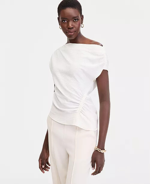 Women's Short Sleeve Asymmetric Blouse, Macy's Exclusive | Macy's