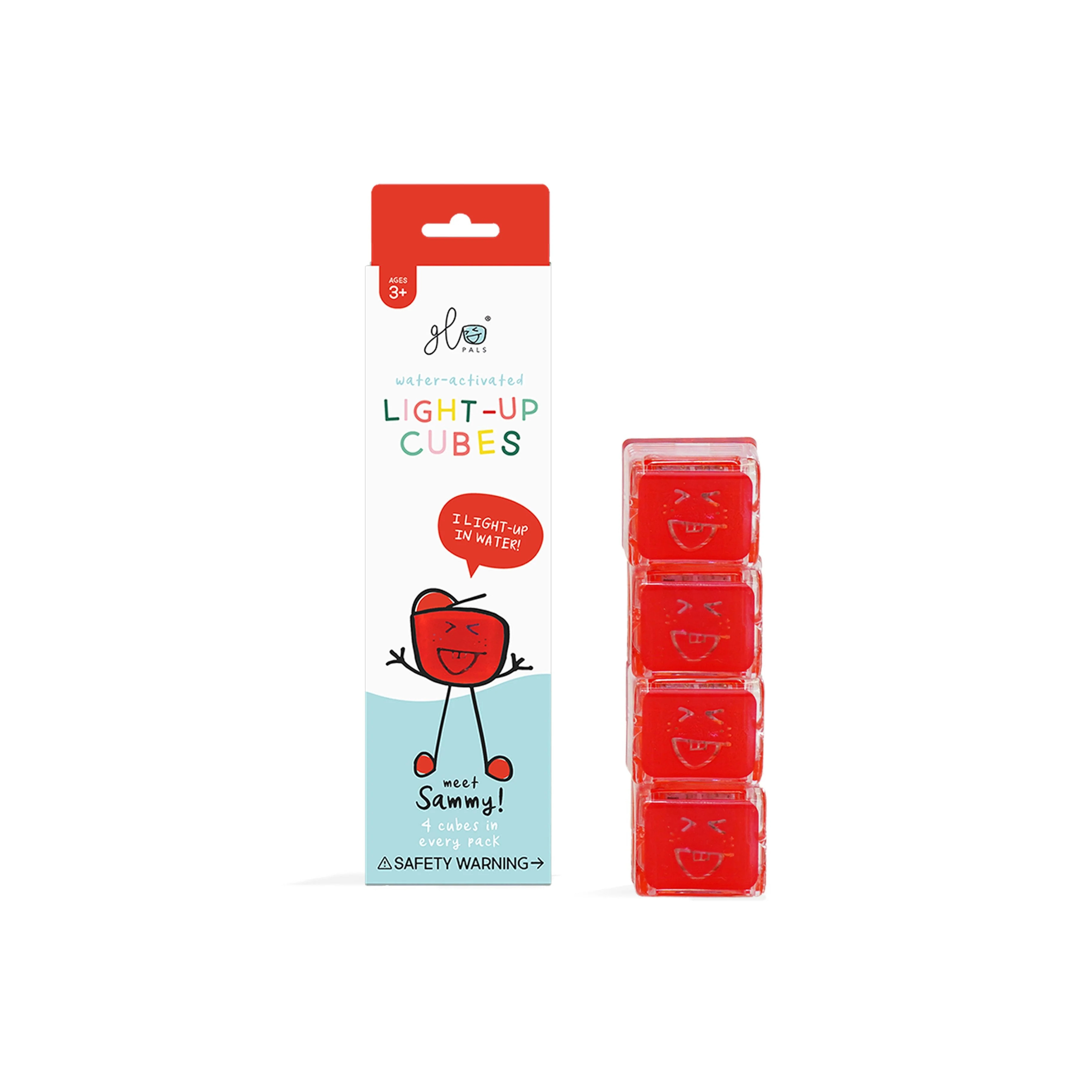 Sammy- Glo Pals 4-Pack  Red Light Up Cubes | Safari LTD